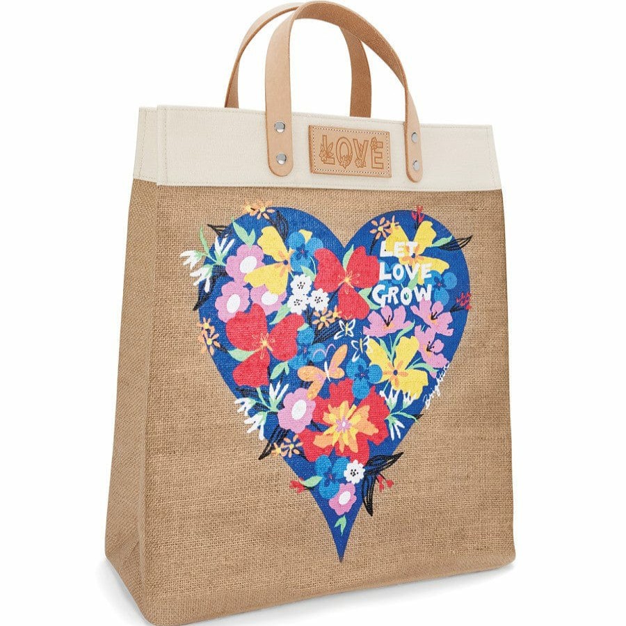 Handbags Brighton Collectibles Totes | Let Love Grow Burlap Tote Multi