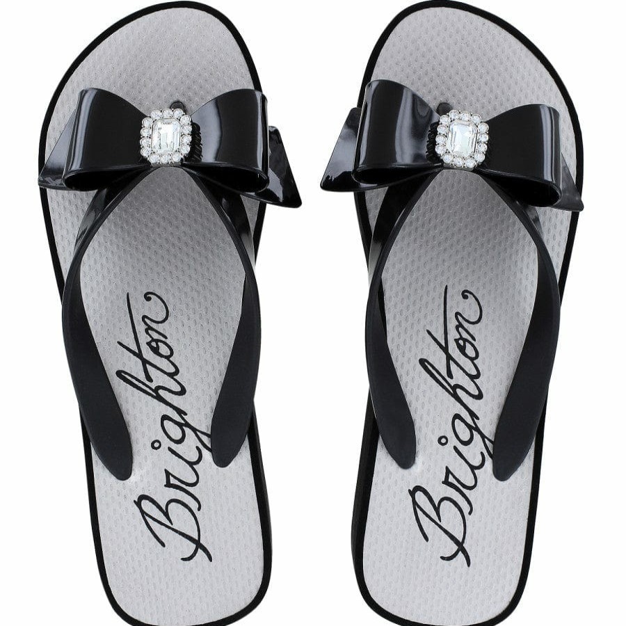 Footwear Brighton Collectibles Flip Flops | Bowie Wedge Flip Flops Black