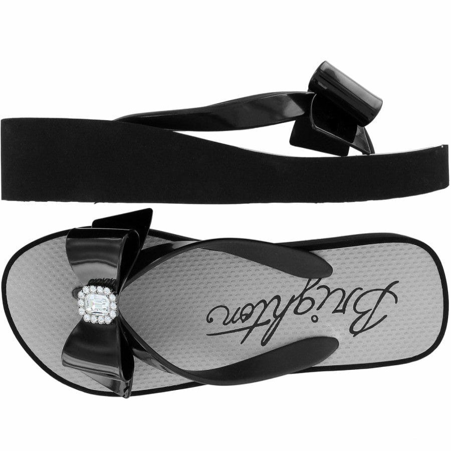 Footwear Brighton Collectibles Flip Flops | Bowie Wedge Flip Flops Black