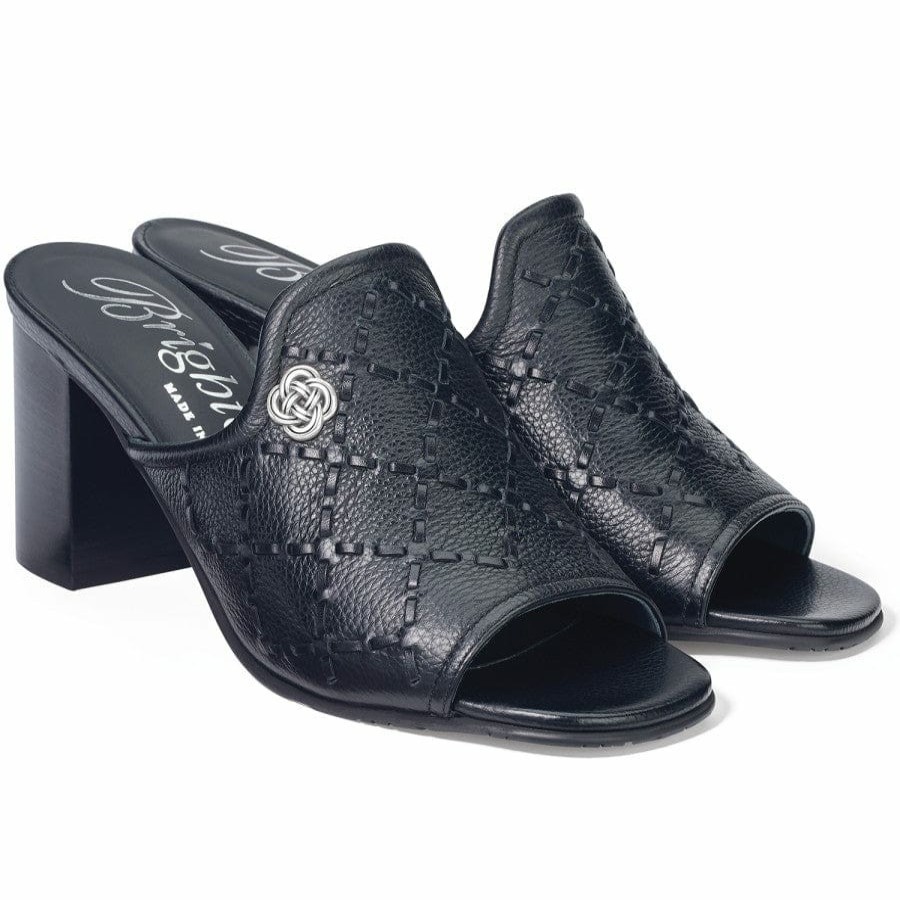 Footwear Brighton Heels | Riley Laced Heel Slides Black