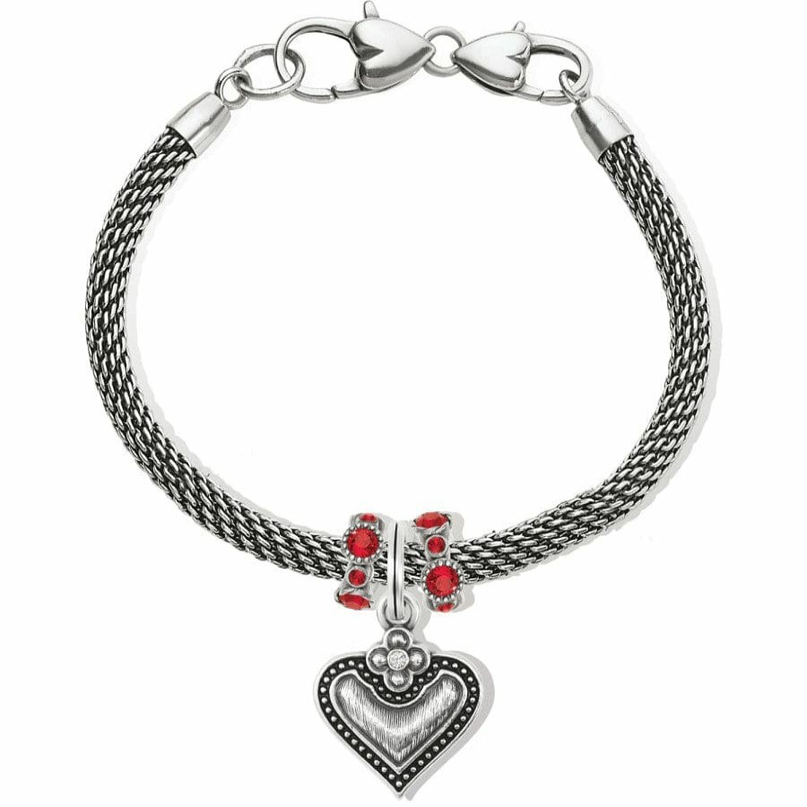 Charms Brighton Collectibles Ready-To-Wear Charm Sets | Luna Heart Charm Bracelet Silver-Red