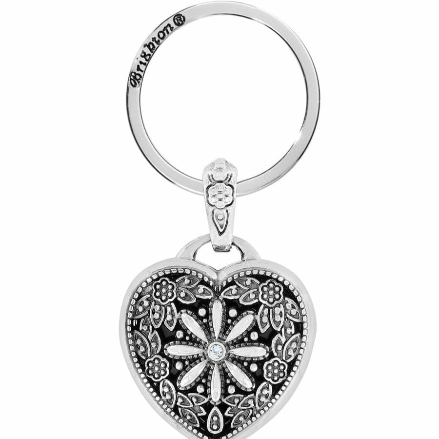 Jewelry Brighton Collectibles Photo Lockets | Floral Heart Key Fob Silver