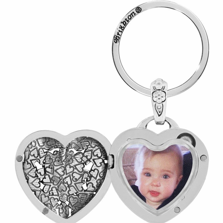 Jewelry Brighton Collectibles Photo Lockets | Floral Heart Key Fob Silver