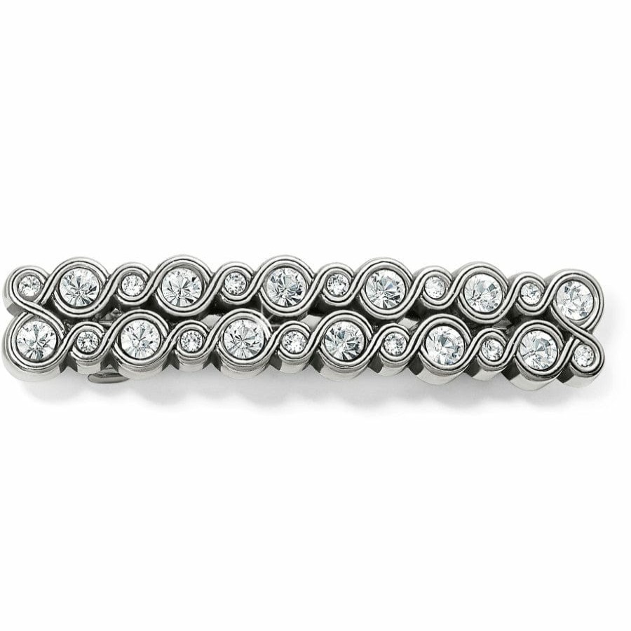 Jewelry Brighton Collectibles Hair Accessories | Infinity Sparkle Slim Barrette Silver