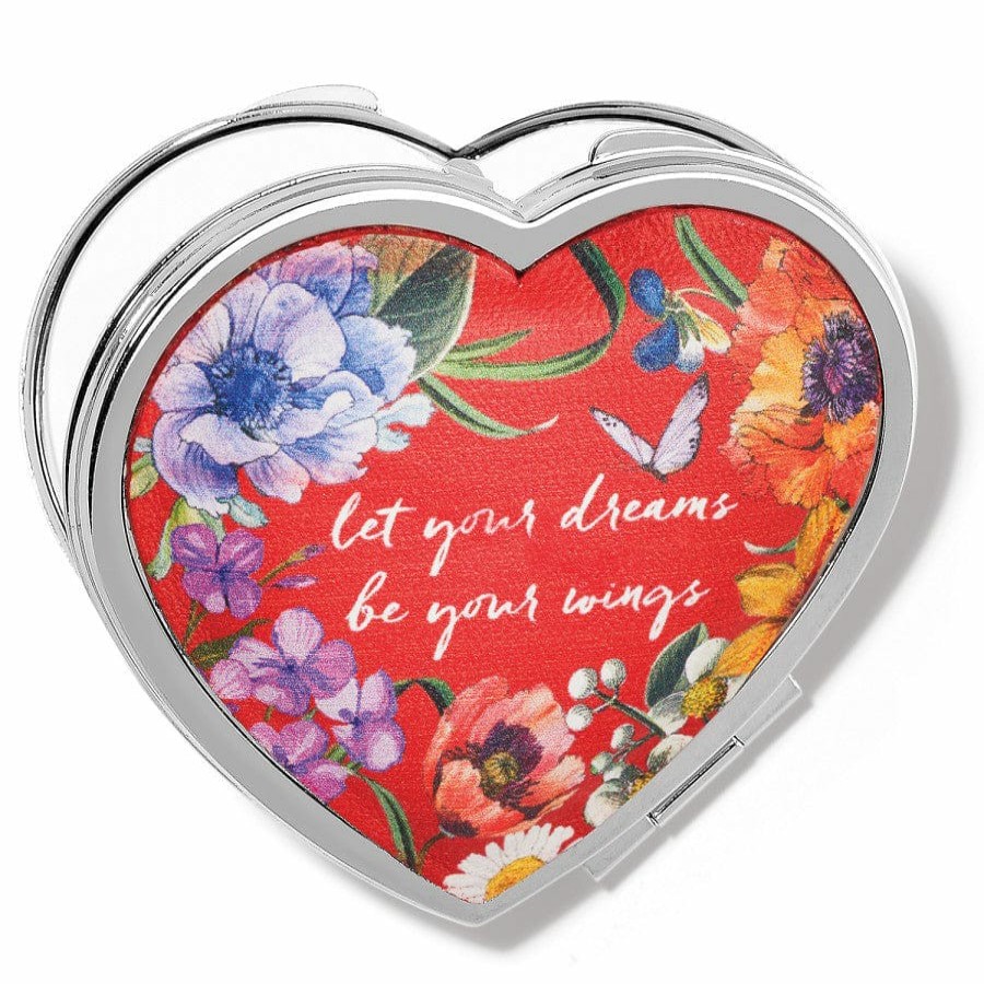 Accessories Brighton Compacts & Pill Boxes | Blossom Hill Rouge Heart Compact Mirror Poppy