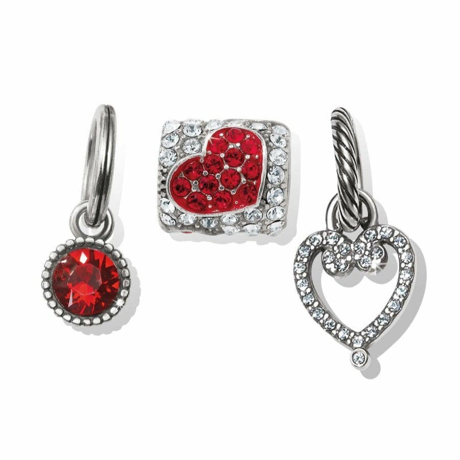 Charms Brighton Collectibles Ready-To-Wear Charm Sets | Sparkle Hearts Charm Gift Set Silver-Red