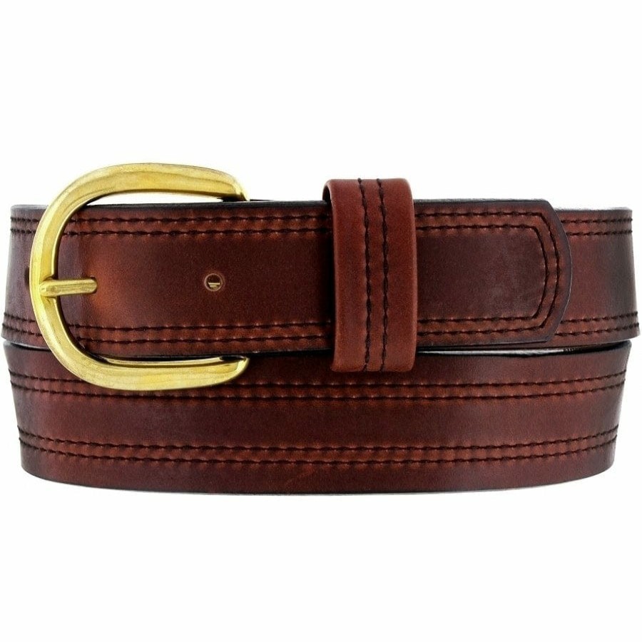 Accessories Brighton Collectibles Men'S Belts & Wallets | X Stitching Oiltan Belt Brown