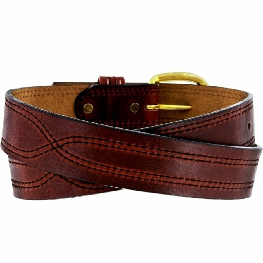 Accessories Brighton Collectibles Men'S Belts & Wallets | X Stitching Oiltan Belt Brown