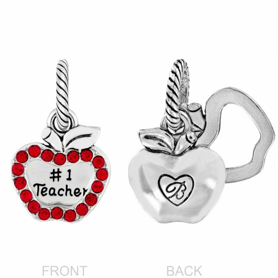 Jewelry Brighton Collectibles Badge & Id Clips | Teacher Heart Alcazar Charm Badge Clip Gift Set Silver-Red