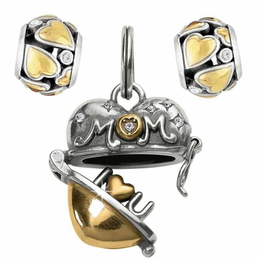 Charms Brighton Collectibles Ready-To-Wear Charm Sets | Golden Heart Mom Gift Set Silver-Gold