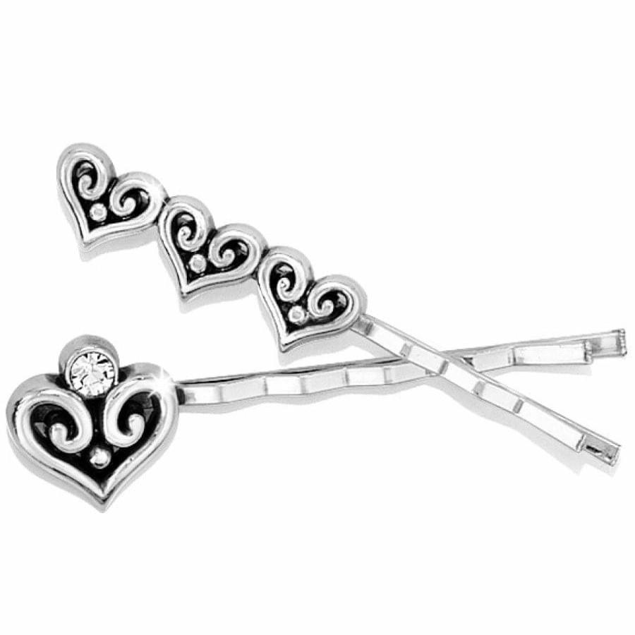 Jewelry Brighton Collectibles Hair Accessories | Alcazar Heart Bobby Pin Set Silver