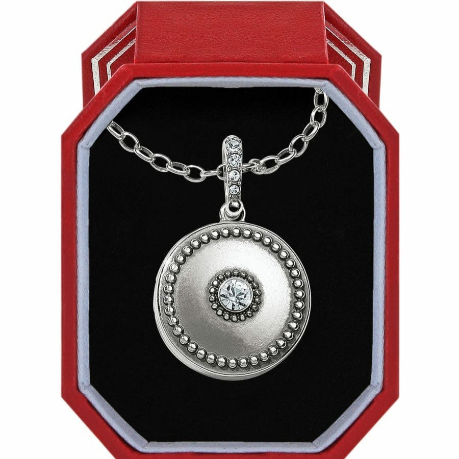 Jewelry Brighton Collectibles Photo Lockets | Twinkle Small Round Locket Necklace Box Set Silver