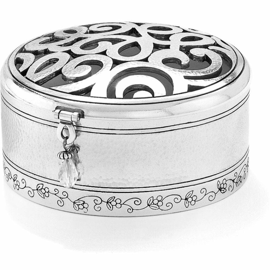 Jewelry Brighton Collectibles Jewelry Holders | Skribbel Round Trinket Box Silver