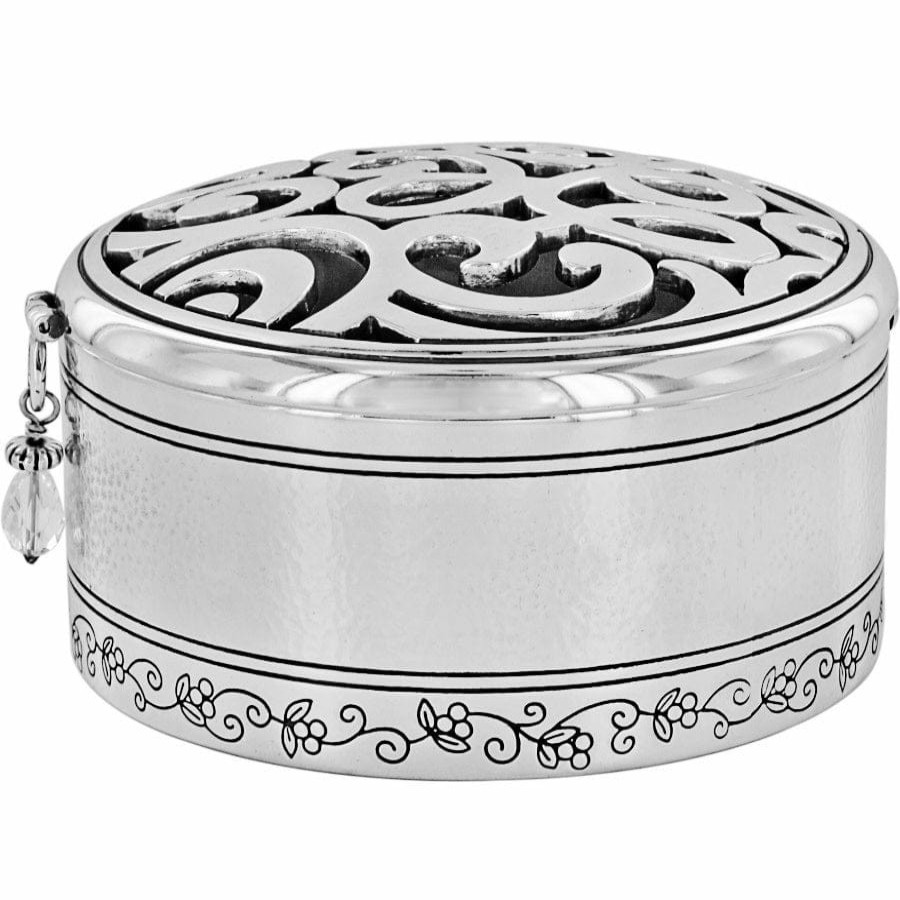 Jewelry Brighton Collectibles Jewelry Holders | Skribbel Round Trinket Box Silver