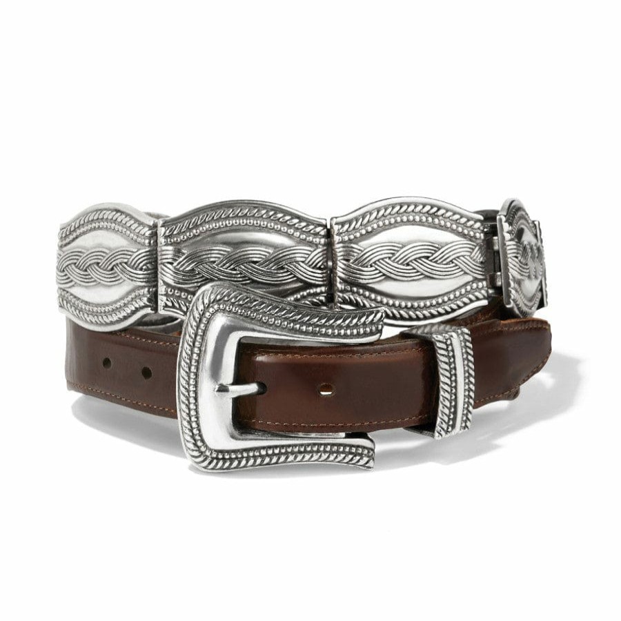 Accessories Brighton Women'S Belts | Silver Links Belt Brown