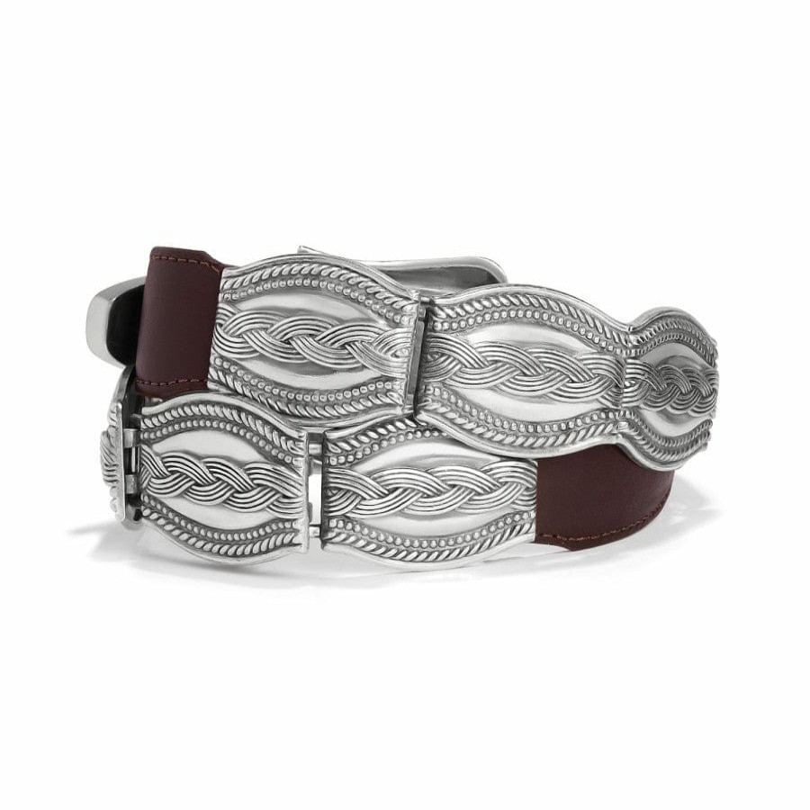 Accessories Brighton Women'S Belts | Silver Links Belt Brown