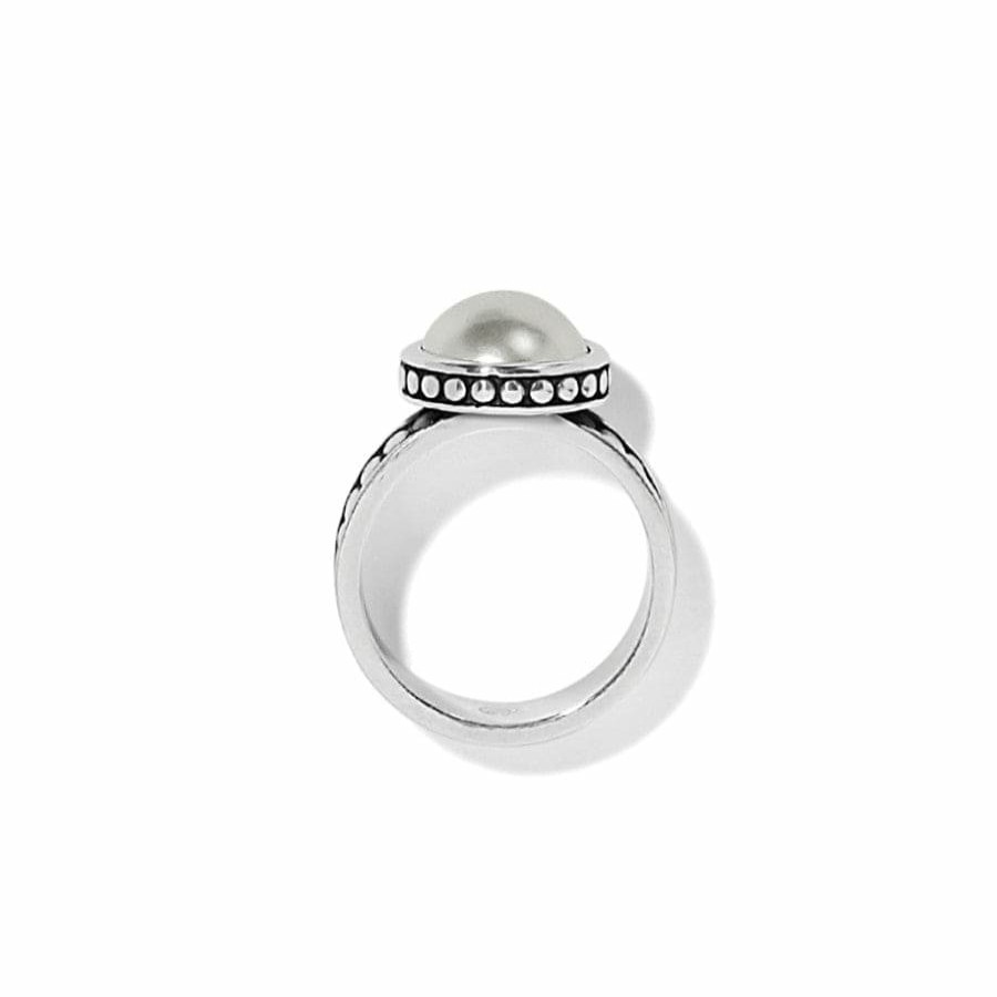 Jewelry Brighton Rings | Pebble Dot Pearl Wide Band Ring Silver-Pearl