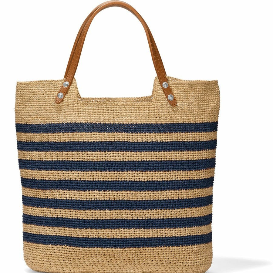 Handbags Brighton Collectibles Straw | Palmier Raffia Tote Wheat-Blue