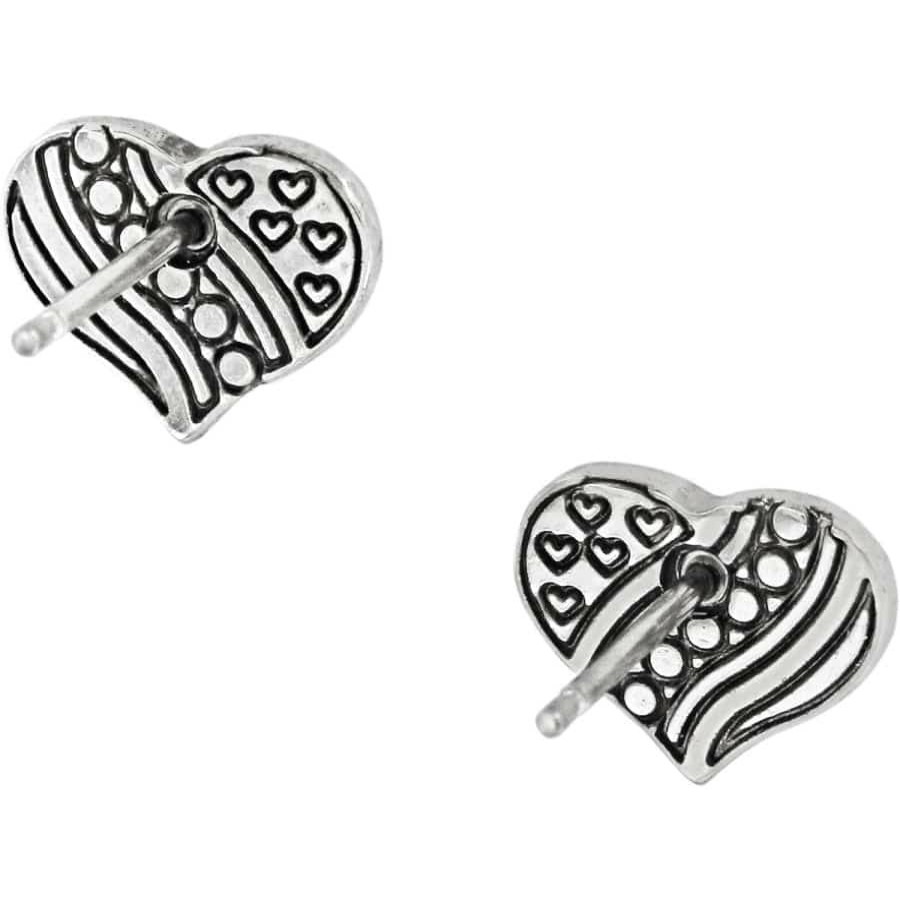 Jewelry Brighton Collectibles Earrings | Hearts And Stripes Mini Post Earrings Silver