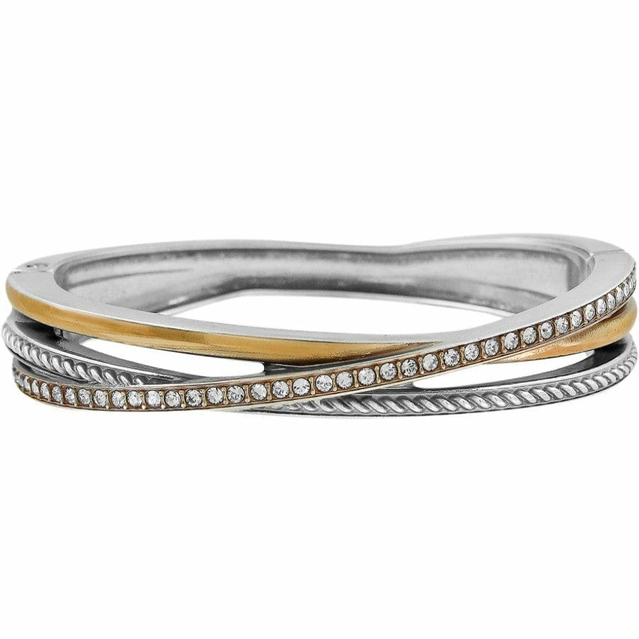 Jewelry Brighton Collectibles Bracelets | Neptune'S Rings Narrow Hinged Bangle Silver-Gold