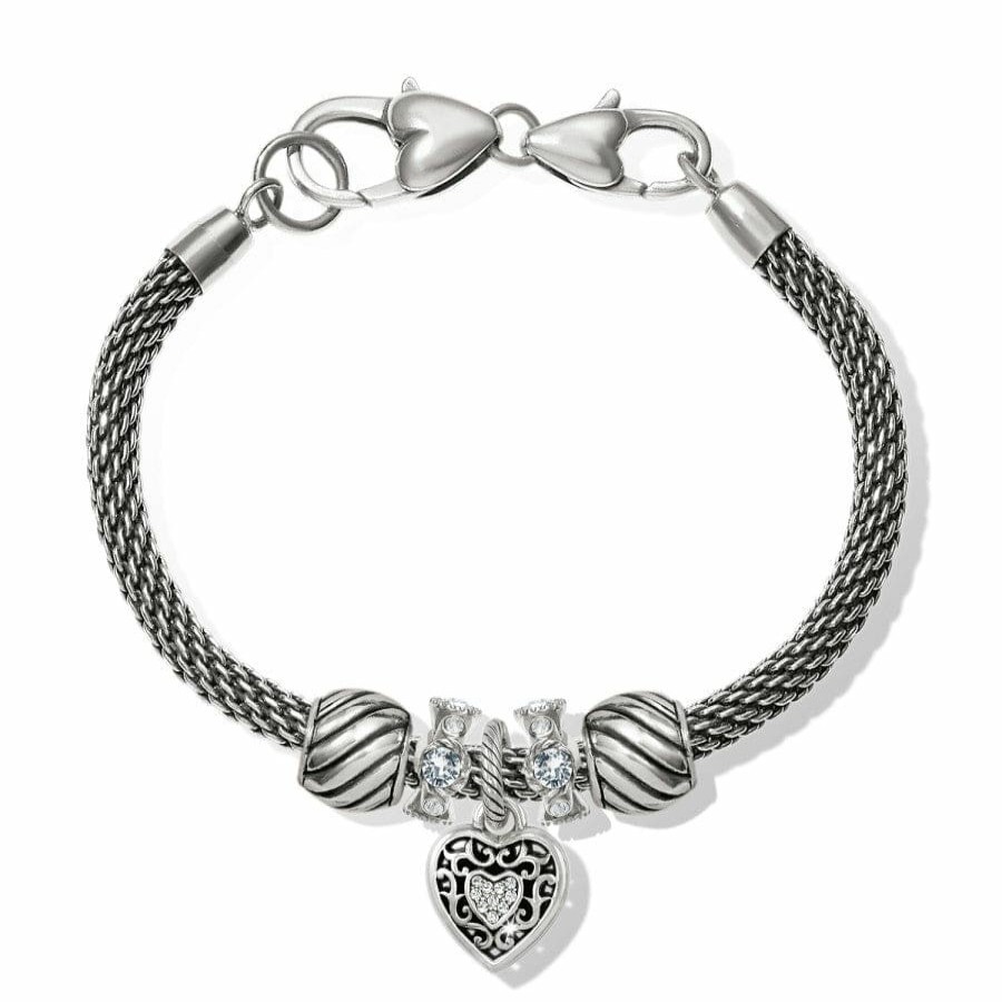 Charms Brighton Collectibles Ready-To-Wear Charm Sets | Reno Heart Sparkle Charm Bracelet Silver