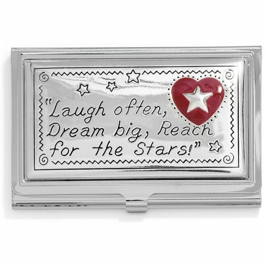 Handbags Brighton Collectibles | Joyful Heart Card Case Silver-Red