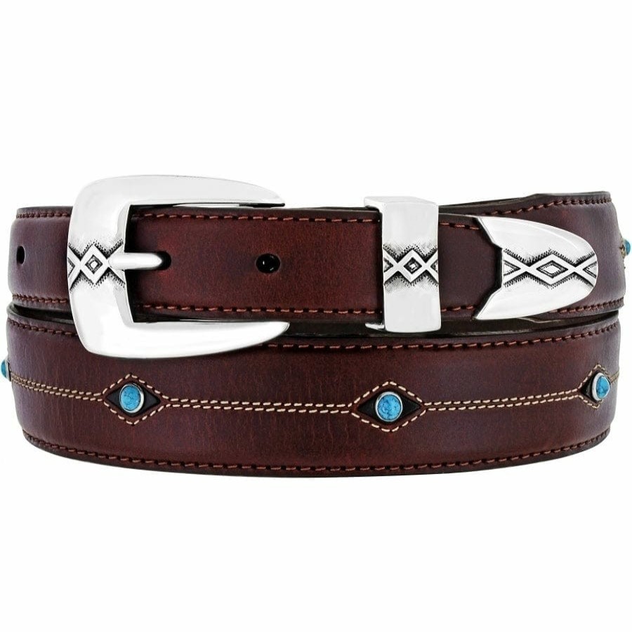 Accessories Brighton Collectibles Men'S Belts & Wallets | Cody Turquoise Taper Belt Brown-Black