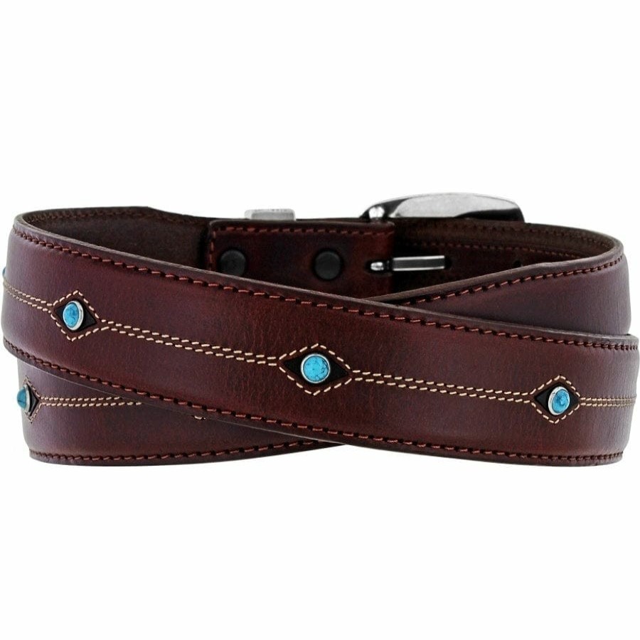 Accessories Brighton Collectibles Men'S Belts & Wallets | Cody Turquoise Taper Belt Brown-Black