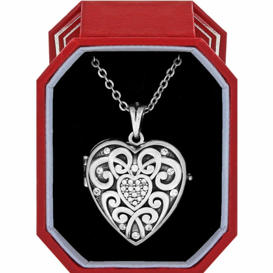 Jewelry Brighton Collectibles Photo Lockets | Sweet Memory Locket Necklace Box Set Silver