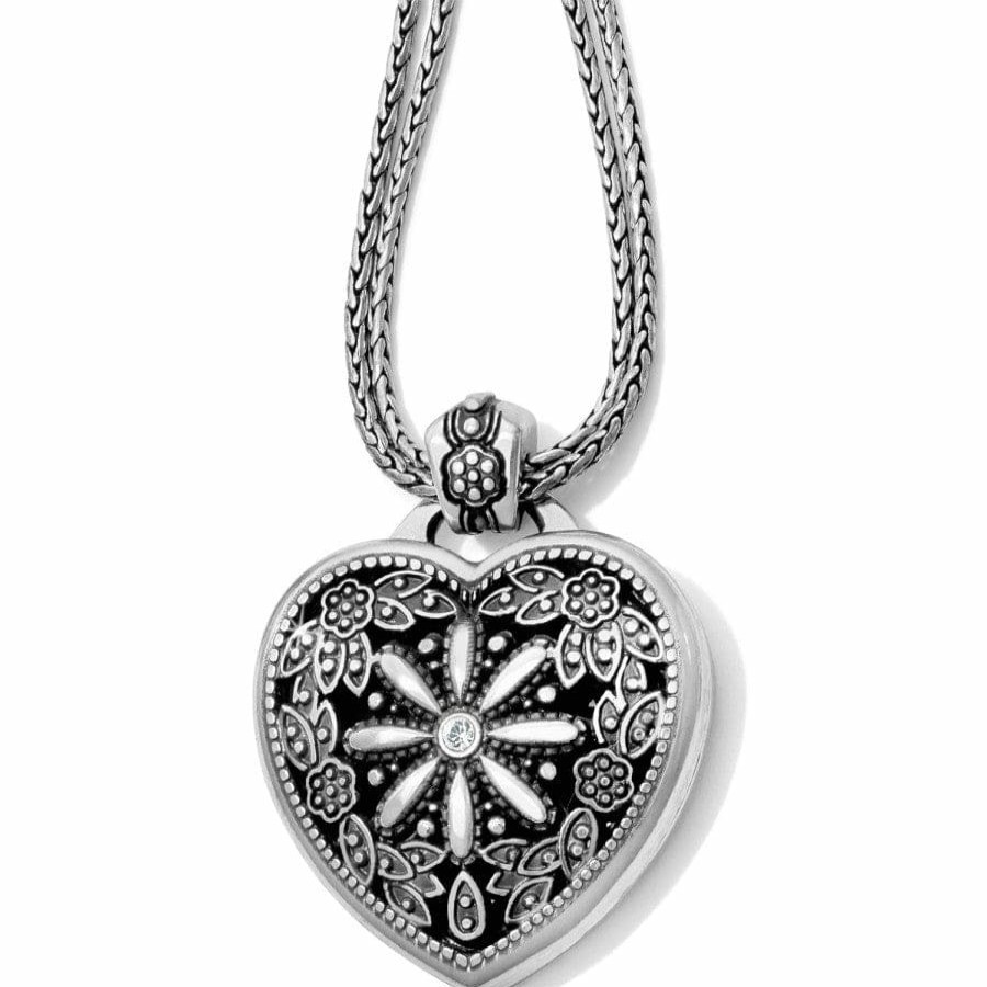 Jewelry Brighton Collectibles Necklaces | Floral Heart Locket Necklace Silver