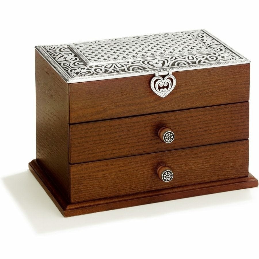 Jewelry Brighton Collectibles Jewelry Holders | Lacie Daisy Jewelry Chest Silver-Wood