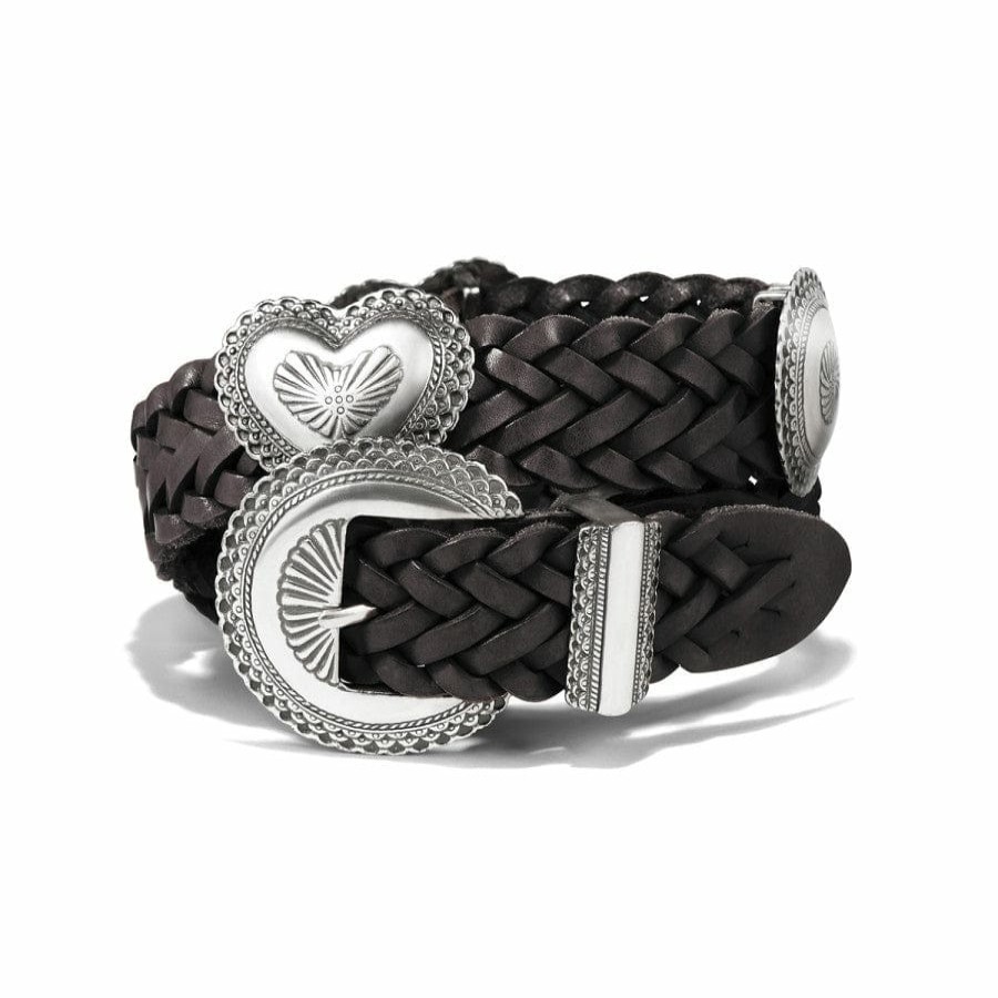 Accessories Brighton Women'S Belts | Heart Concho Belt Black