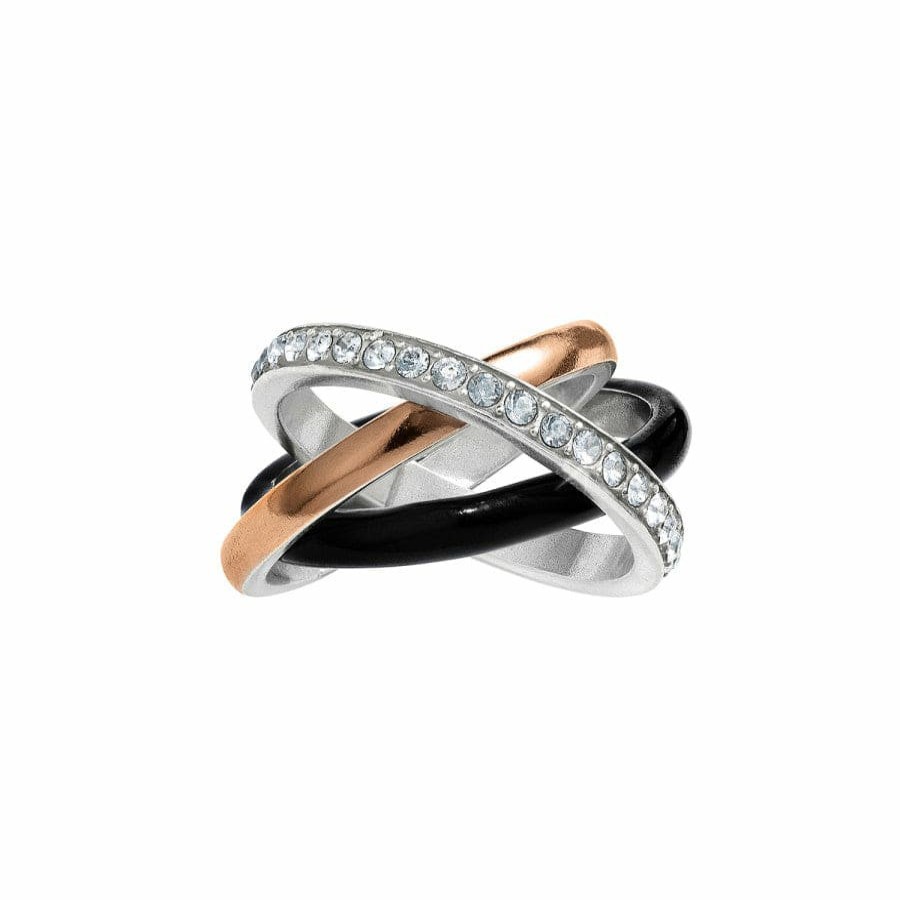 Jewelry Brighton Collectibles Rings | Neptune'S Rings Black Trio Ring Silver-Black