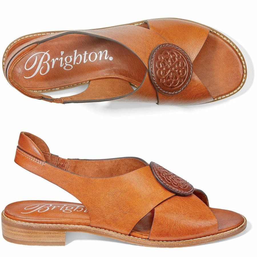 Footwear Brighton Collectibles Sandals | Nicole X Band Sling Sandals Cognac