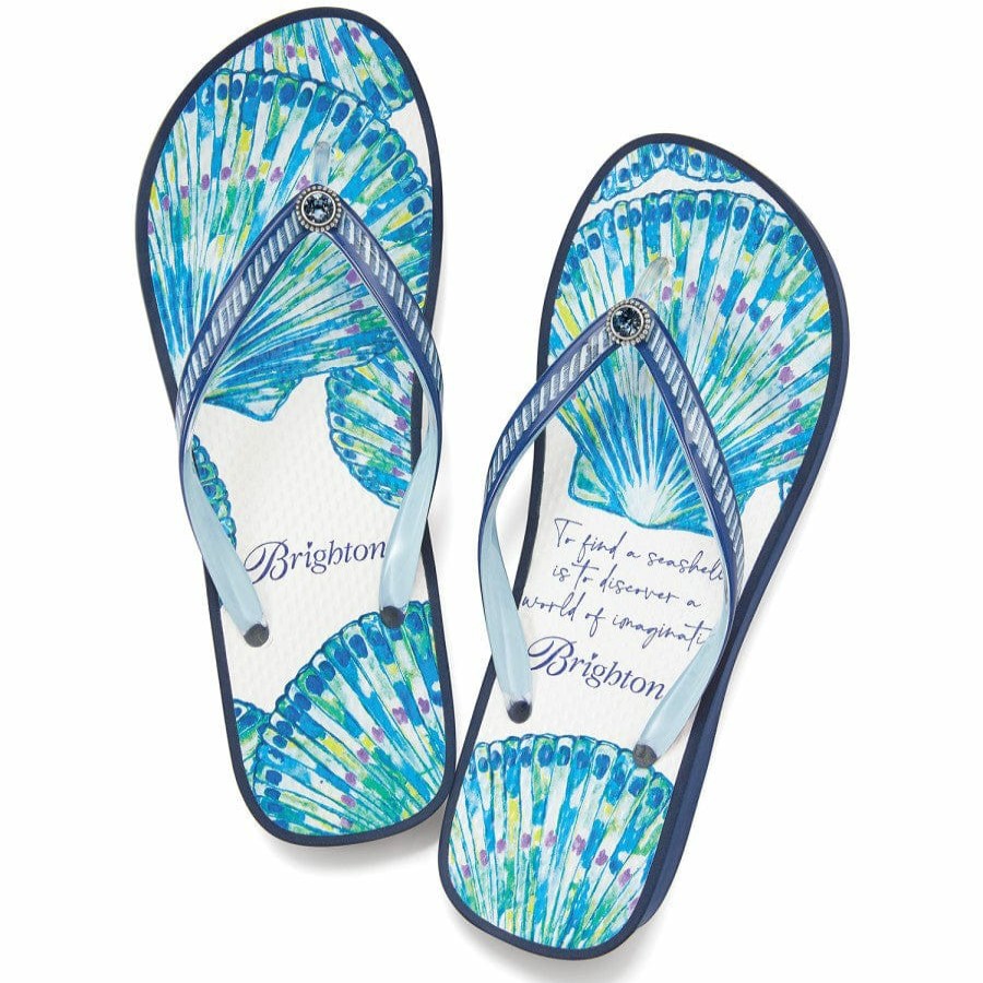 Footwear Brighton Collectibles Flip Flops | Surf Wedge Flip Flops Blue