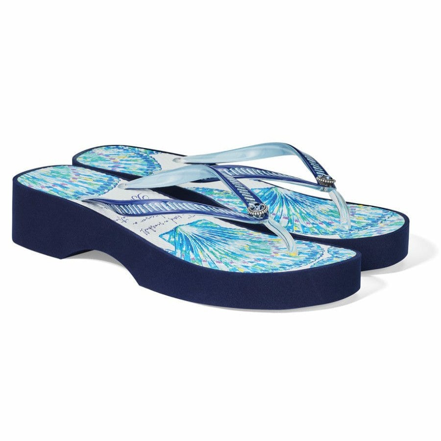 Footwear Brighton Collectibles Flip Flops | Surf Wedge Flip Flops Blue