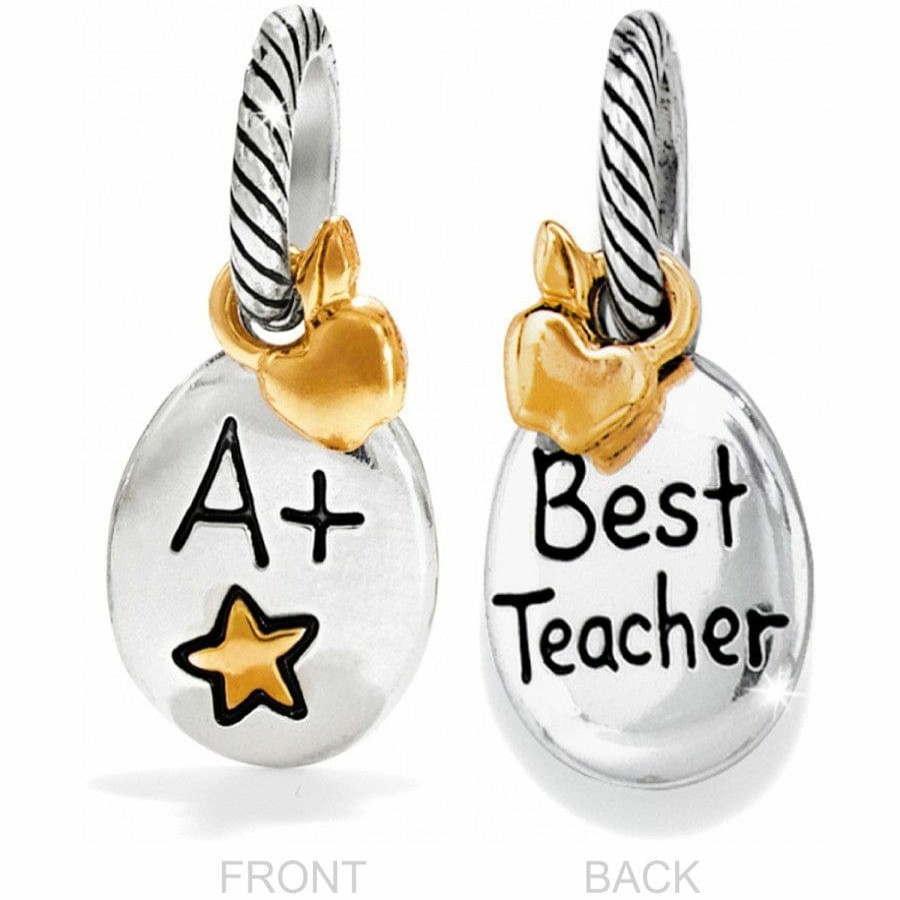 Jewelry Brighton Collectibles Badge & Id Clips | Best Teacher Alcazar Charm Badge Clip Gift Set Silver-Gold