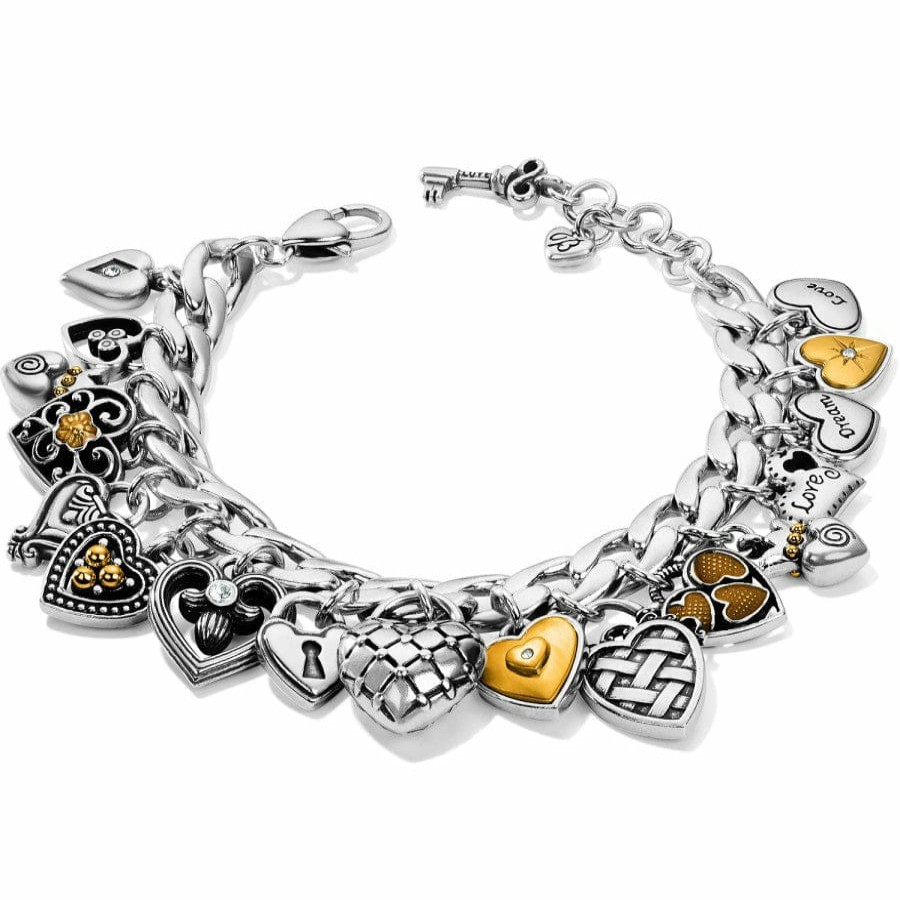 Jewelry Brighton Collectibles Bracelets | One Heart Charm Bracelet Silver-Gold