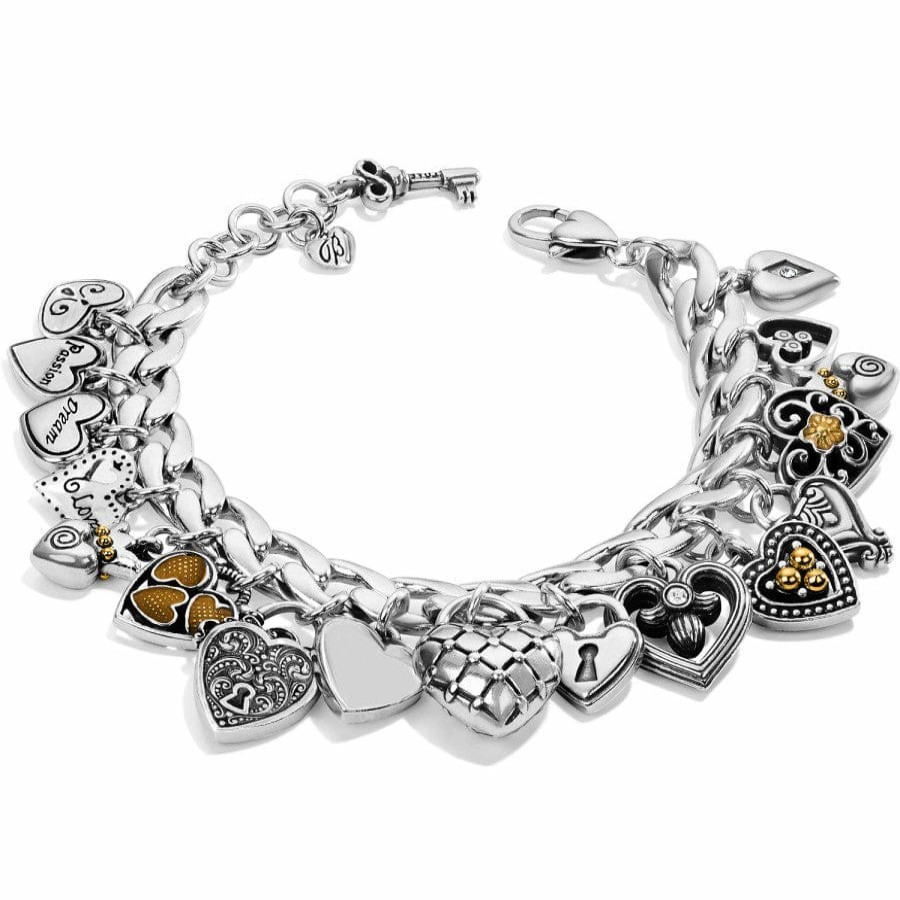 Jewelry Brighton Collectibles Bracelets | One Heart Charm Bracelet Silver-Gold