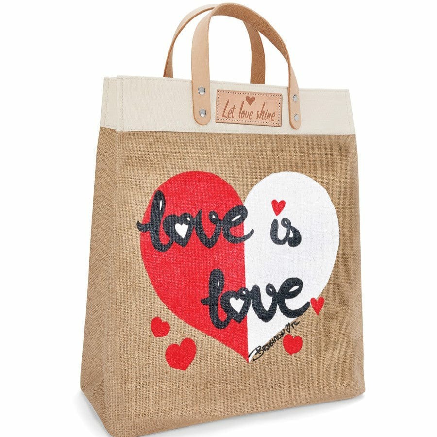 Handbags Brighton Collectibles Totes | Love Is Love Burlap Tote Multi