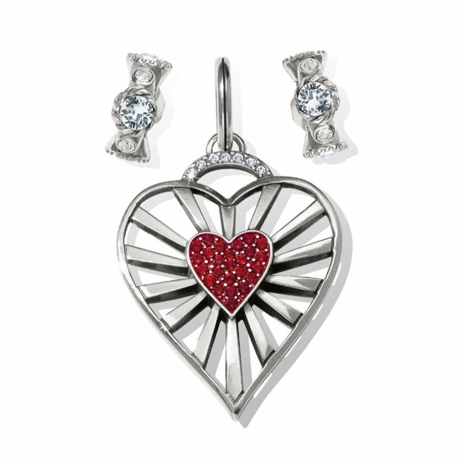 Charms Brighton Collectibles Ready-To-Wear Charm Sets | Vibrant Heart Charm Gift Set Silver-Red