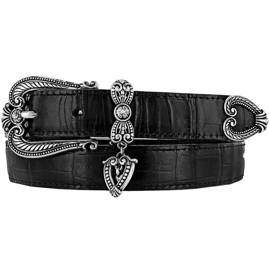 Accessories Brighton Collectibles Women'S Belts | Hearts Reversible Belt Black-Chocolate