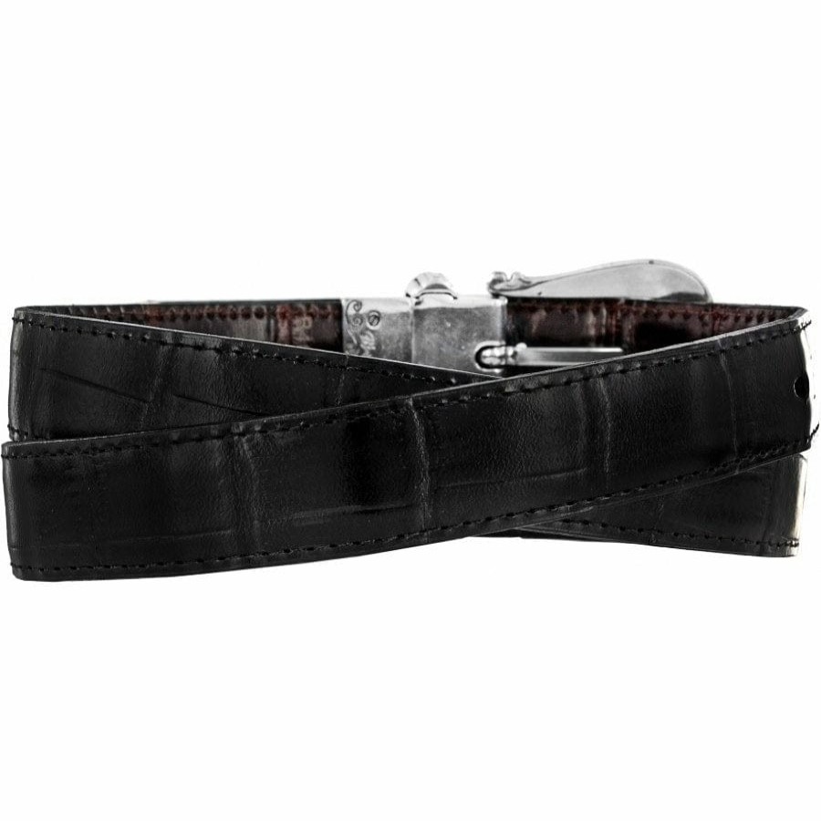 Accessories Brighton Collectibles Women'S Belts | Hearts Reversible Belt Black-Chocolate