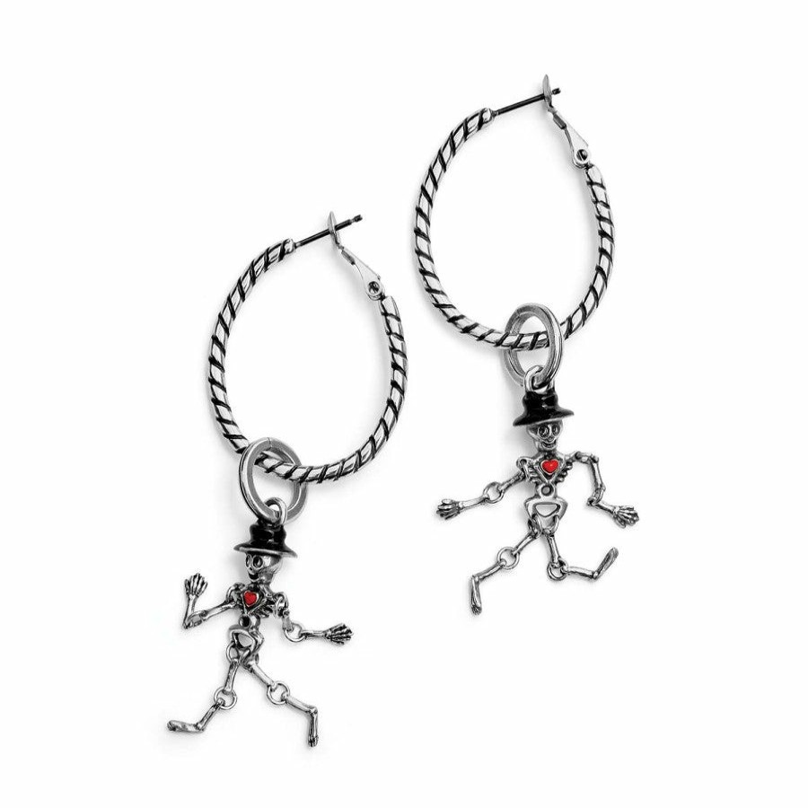 Charms Brighton Ready-To-Wear Charm Sets | Mr. Bones Hoop Earrings Silver