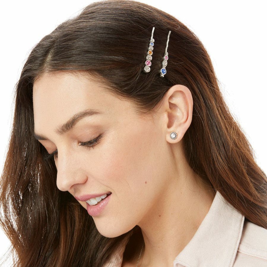 Jewelry Brighton Collectibles Hair Accessories | Elora Gem Bobby Pin Set Silver-Multi