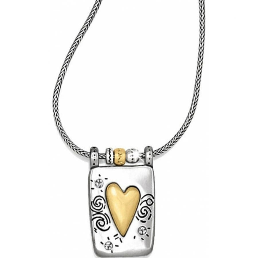 Jewelry Brighton Collectibles Necklaces | Remember Your Heart Necklace Silver-Gold Brush