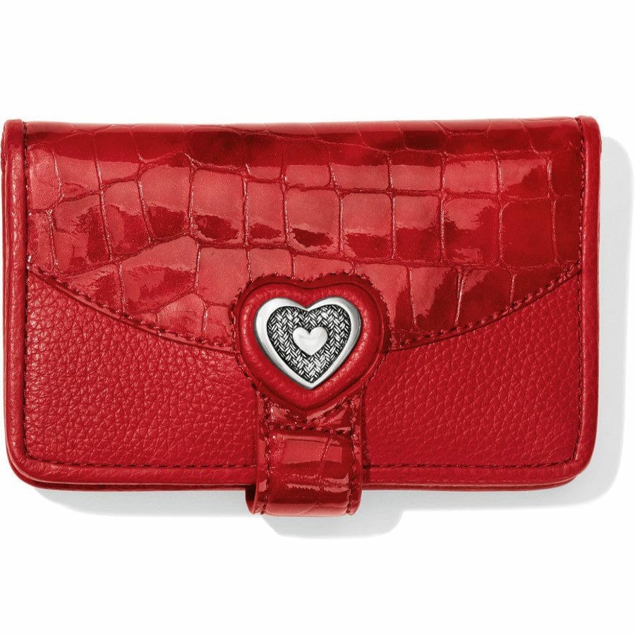 Handbags Brighton Collectibles Wallets & Card Cases | Bellissimo Heart Card Case Lipstick Patent Croco