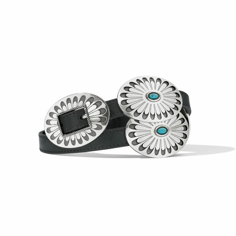 Accessories Brighton Women'S Belts | Blackbird Concho Belt Black-Turquoise