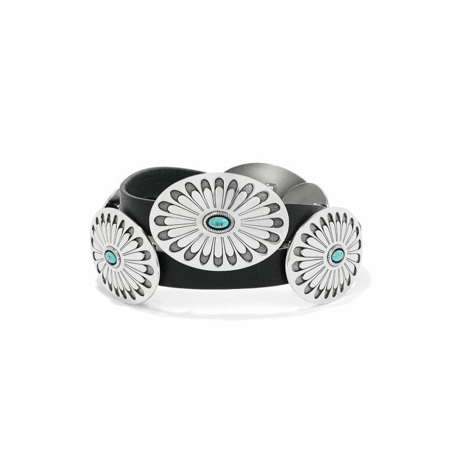 Accessories Brighton Women'S Belts | Blackbird Concho Belt Black-Turquoise