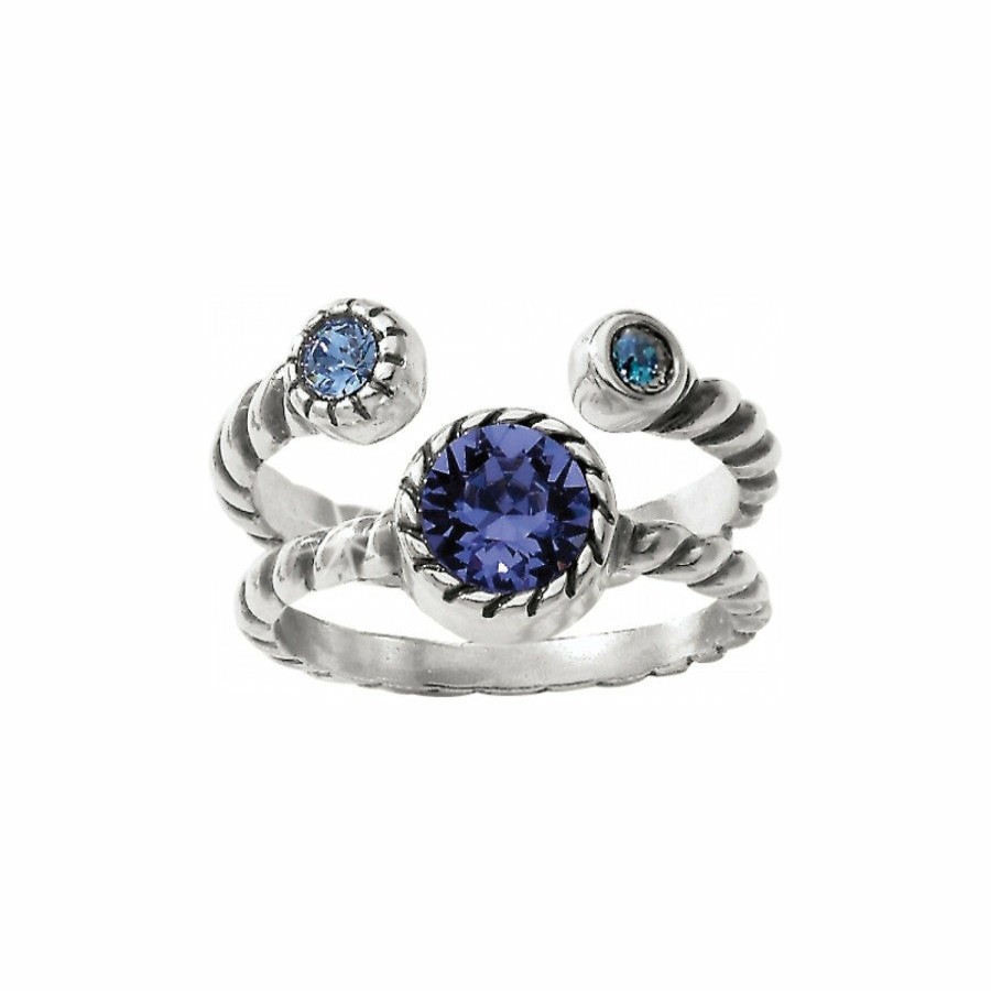 Jewelry Brighton Collectibles Rings | Halo Duo Ring Silver-Tanzanite